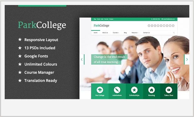 ParkCollege Education WordPress Theme