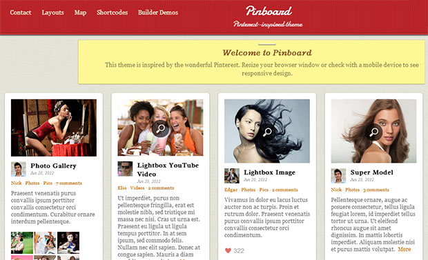 Pinboard -Pinterest style WordPress theme