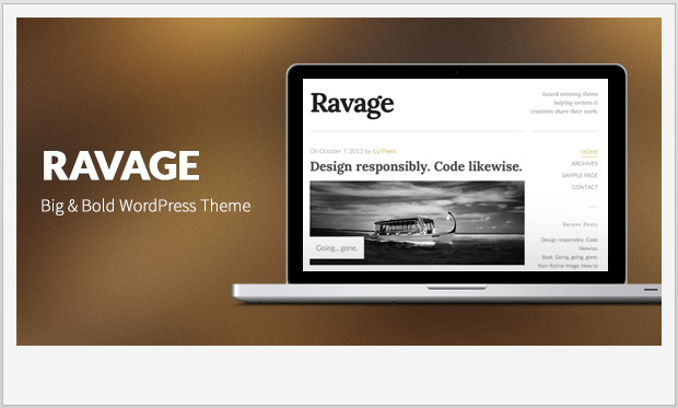 Ravage -WordPress Theme for Authors
