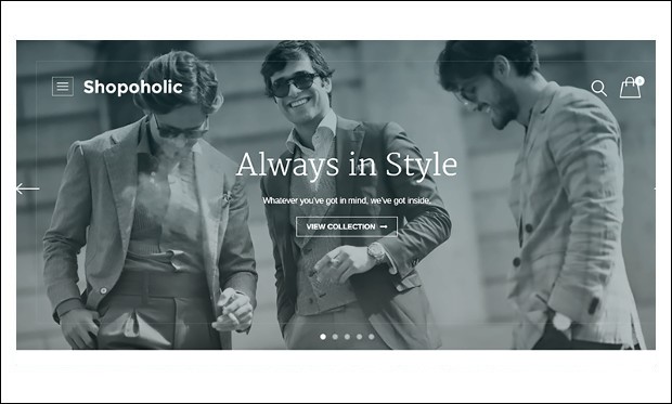 Shopoholic - Full Screen WordPress Themes