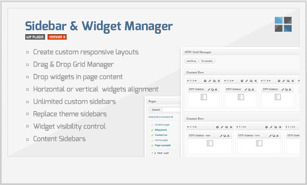 Sidebar widget manager plugin