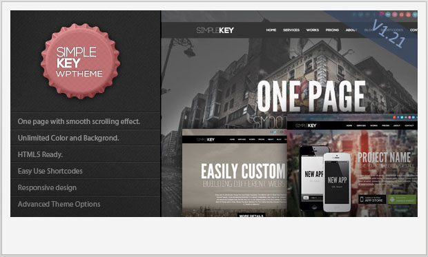 SimpleKey - One Page WordPress Theme