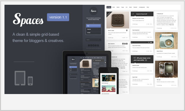Spaces -Full Screen WordPress Theme
