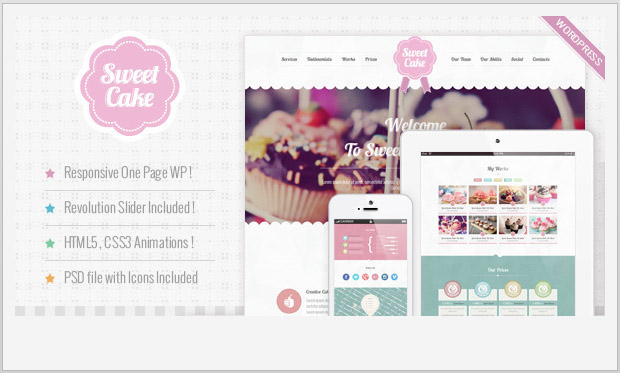 Sweet Cake -WordPress Themes for Bakeries