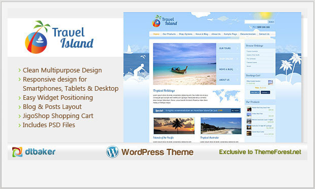 Travel Island - JigoShop Powered WordPress Theme
