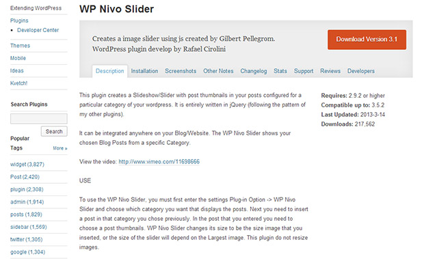 WP Nivo Slider -WordPress jQuery Slideshow Plugin