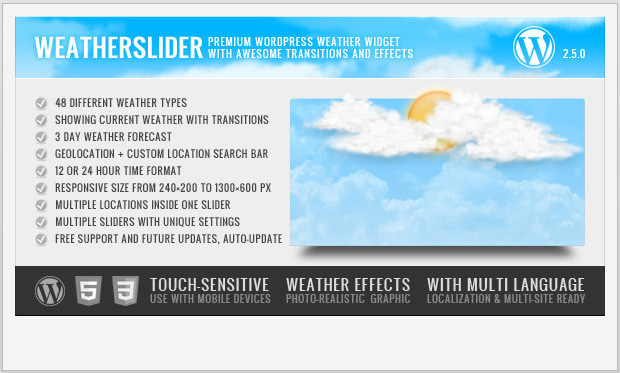 Weather Slider WP -WordPress Weather Widget
