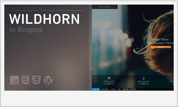 Wildhorn -Full Screen WordPress Theme
