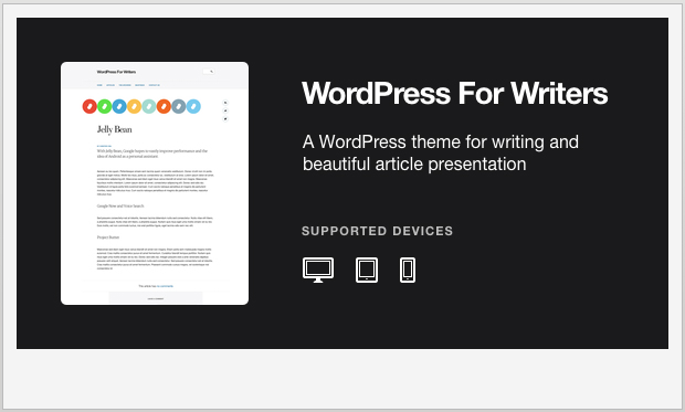 WordPress For Writers -WordPress Theme for Authors