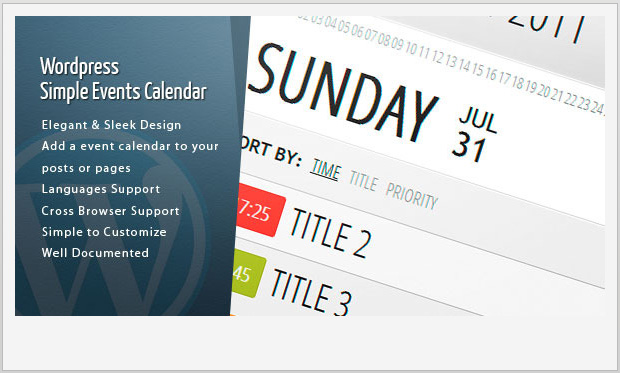 Wordpress events calendar Plugin