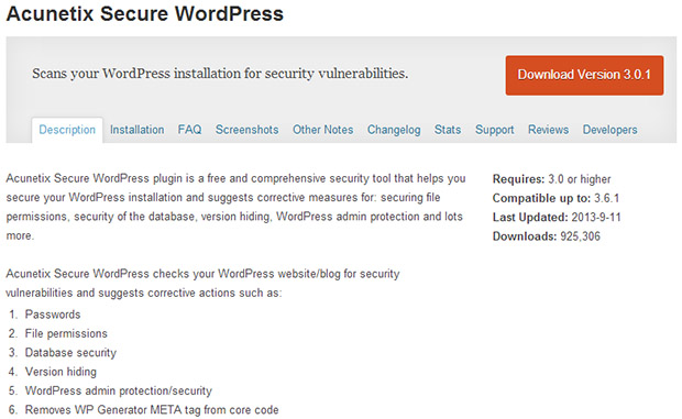 Acunetix Secure WordPress Plugin
