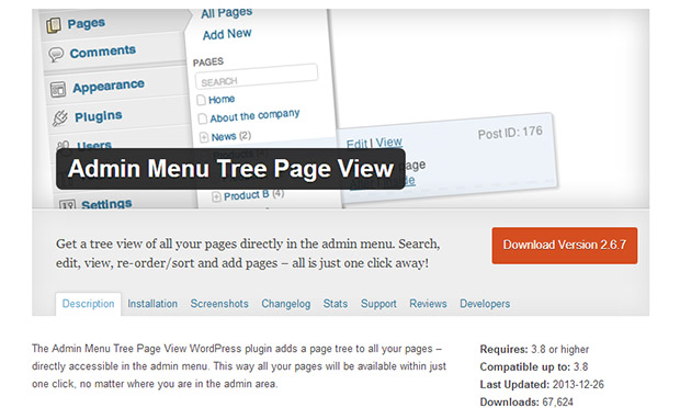 Admin Menu Tree Page View Plugin