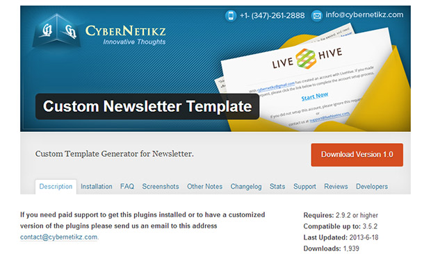 Custom Newsletter Template -WordPress Newsletter Plugin