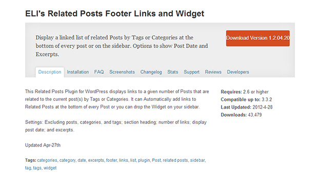 ELI's Related Posts Footer Links and Widget