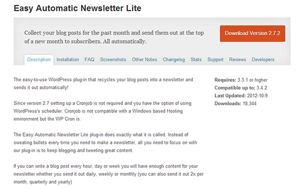 Easy Automatic Newsletter -WordPress Newsletter Plugin
