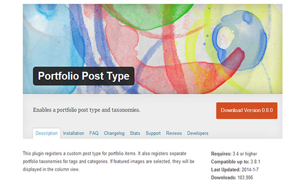 Portfolio Post Type WordPress plugin