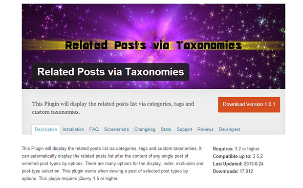 Related Posts via Taxonomies Plugin
