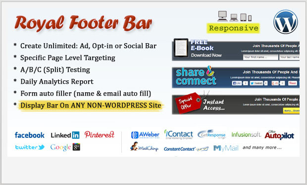 Royal Footer Bar -WordPress Newsletter Plugin