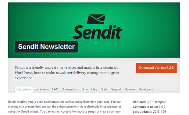 Sendit -WordPress Newsletter Plugin