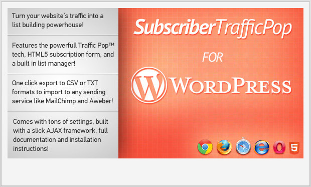 Subscriber traffic pop -WordPress Newsletter Plugin