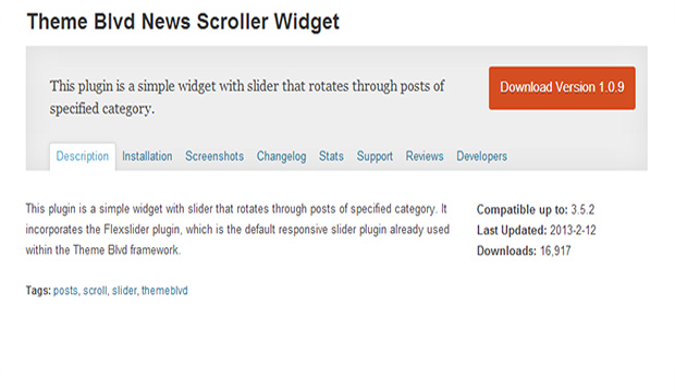 Theme Blvd News Scroller -WordPress News Ticker or News Scroller Plugin