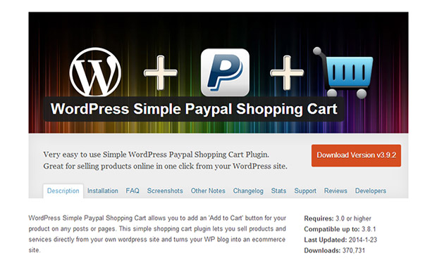 WordPress Simple Paypal Shopping Cart -Notch WordPress PayPal plugin