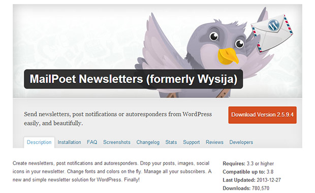 Wysija Newsletters -WordPress Newsletter Plugin