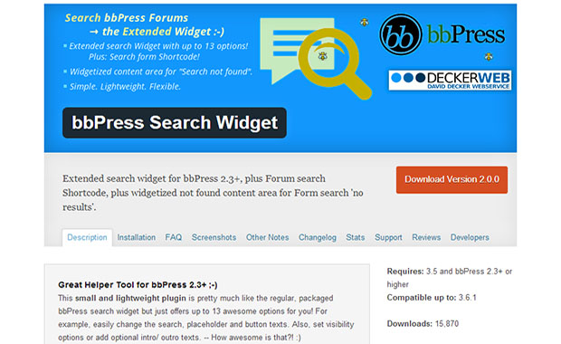 bbPress Search Widget -WordPress Plugin