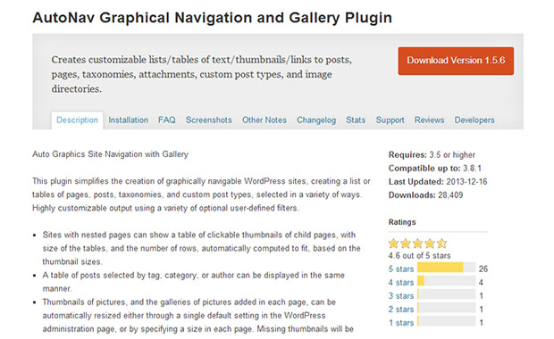 AutoNav Graphical Navigation and Gallery -WordPress Media Gallery Plugin