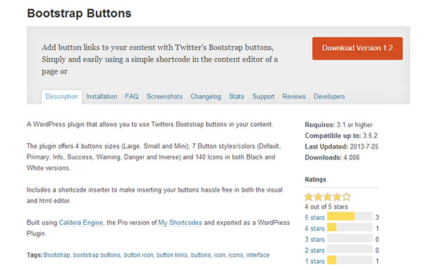Bootstrap Buttons -WordPress Bootstrap plugin