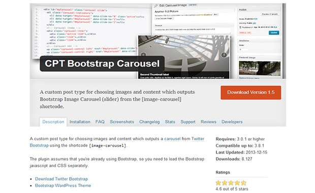 CPT Bootstrap Carousel -WordPress Bootstrap plugin