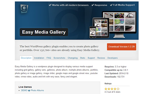 Easy Media Gallery WordPress Plugin