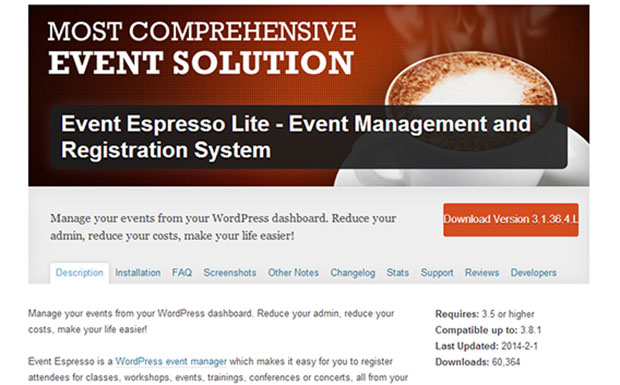Event Espresso Lite -Wordpress Events Plugin