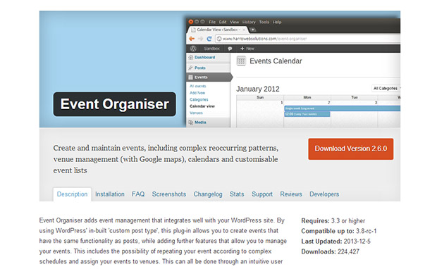 Event Organiser -Wordpress Events Plugin