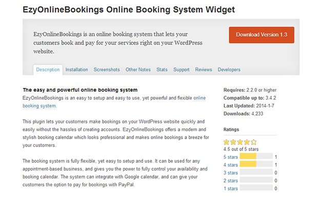 EzyOnlineBookings -WordPress Booking Plugin