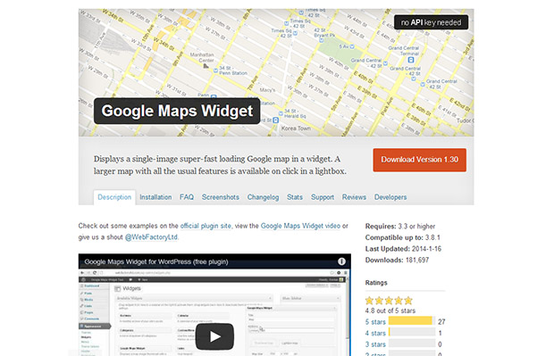 Google Maps Widget Plugin