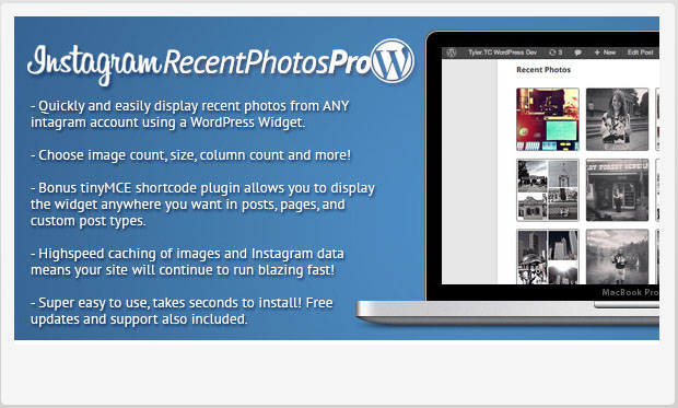 Instagram Recent Photos Widget -WordPress Media Gallery Plugin