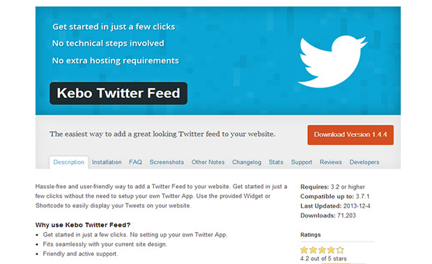 Kebo Twitter Feed -WordPress Twitter plugin
