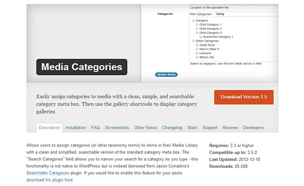Media Categories -WordPress Media Gallery Plugin
