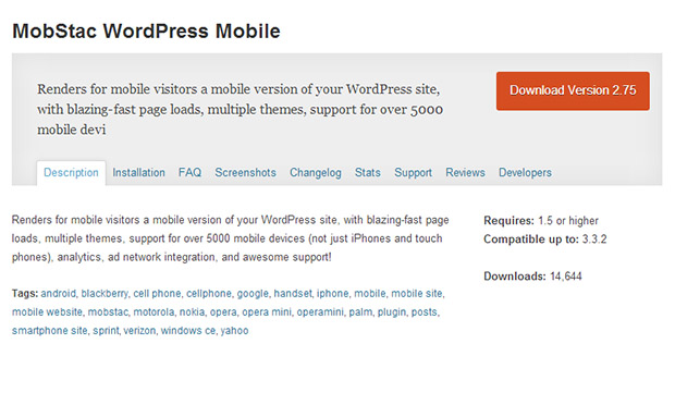 MobStac -WordPress Mobile Plugin
