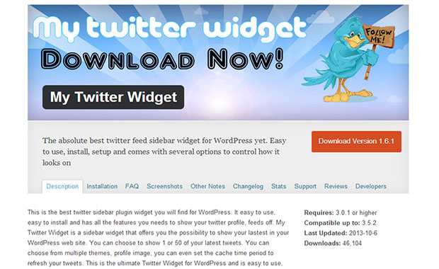 My Twitter Widget -WordPress Twitter plugin