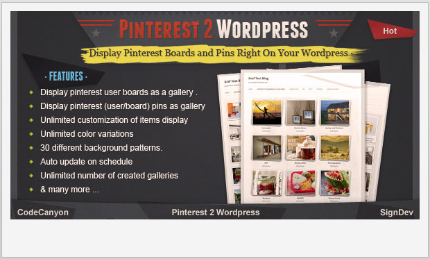Pinterest to wordpress -Pinterest WordPress Plugin