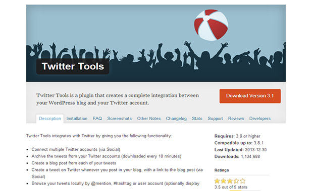Twitter tools -WordPress Twitter plugin