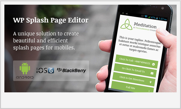 WP Mobile Splash Page Editor -WordPress Mobile Plugin