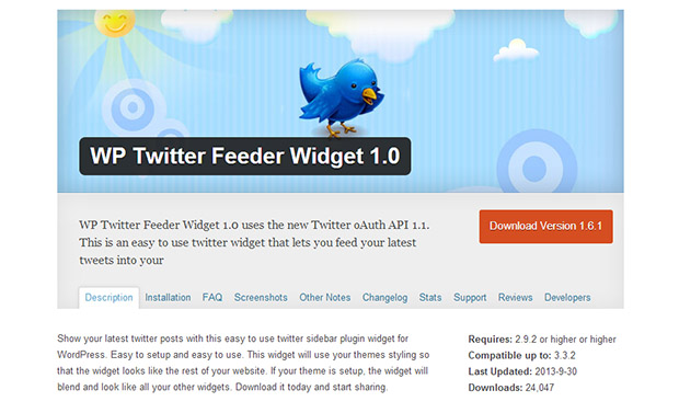 WP Twitter Feeder Widget 1 -WordPress Twitter plugin