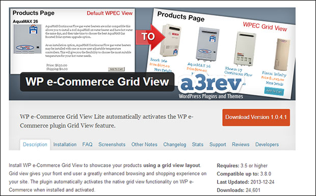 WP e-Commerce Grid View Plugin