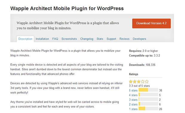 Wapple Architect -WordPress Mobile Plugin