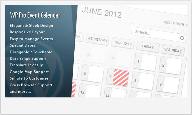 Wordpress Pro Event Calendar -Wordpress Events Plugin