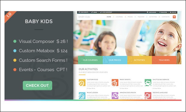 Babykid - Colleges and Universities Education WordPress Themes 