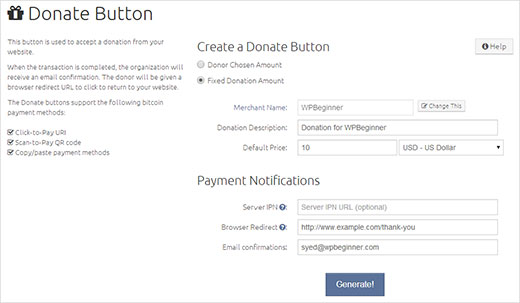 Bitcoin Donate Button on Your WordPress Via BitPay